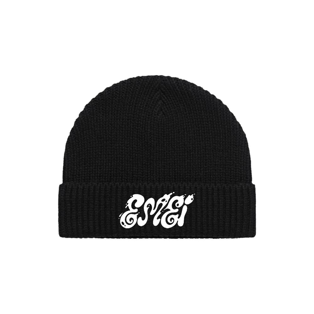 Black Logo Foldover Beanie