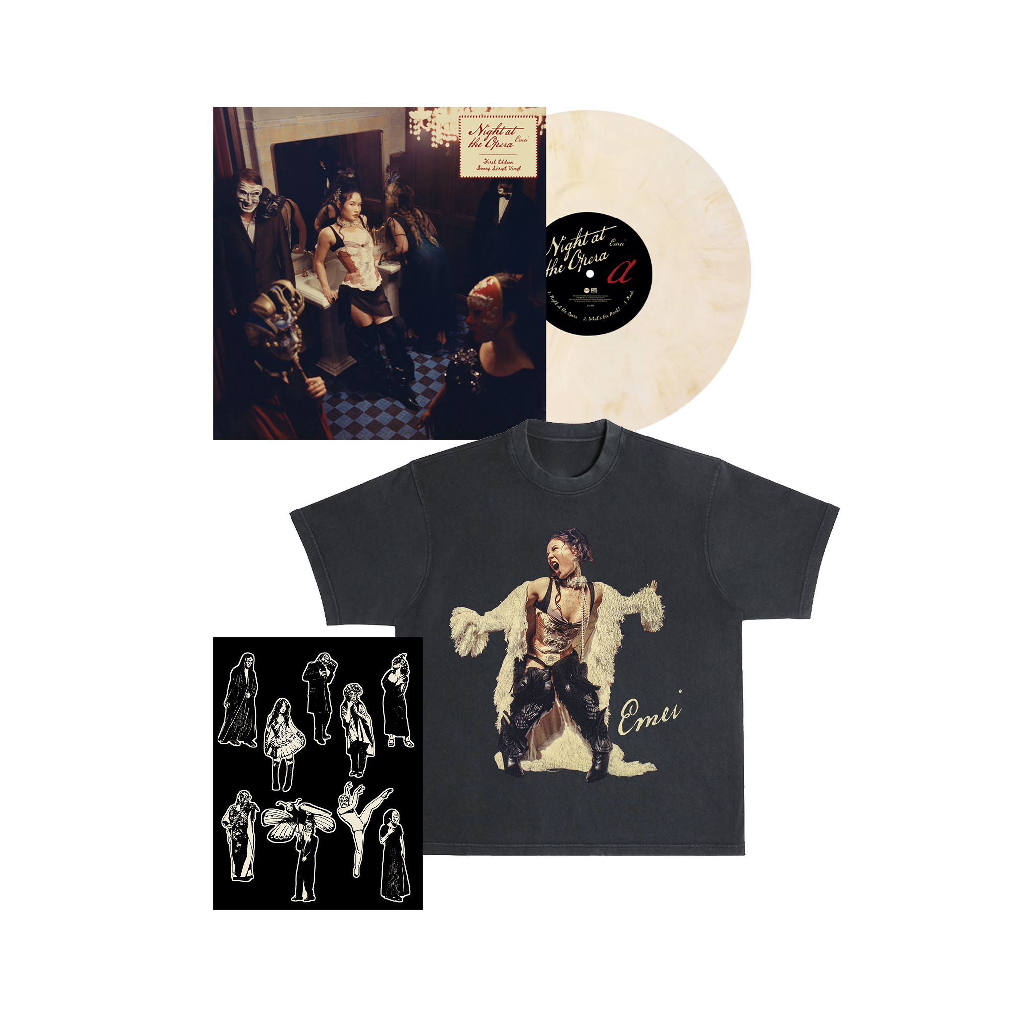 Night at the Opera Ivory Script Vinyl and Tee Bundle (Store Exclusive)