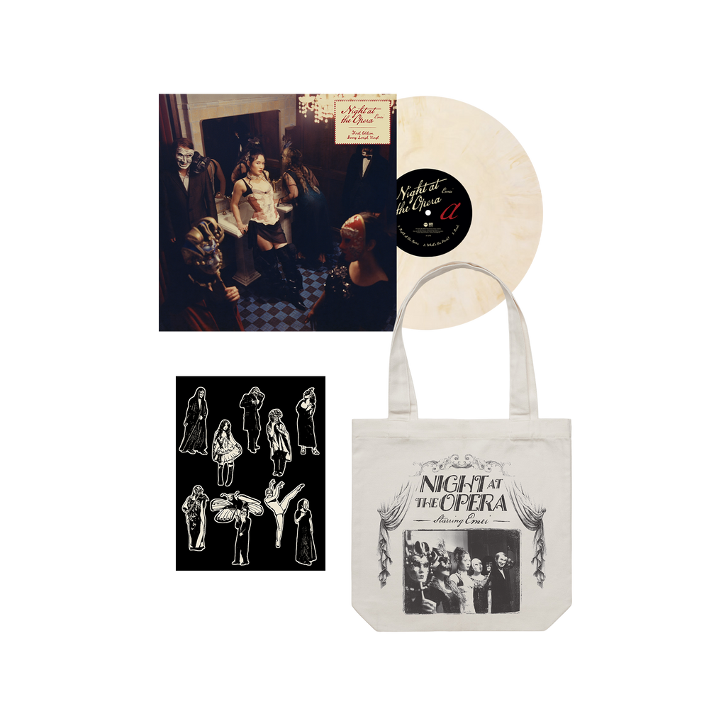 Night at the Opera Ivory Script Vinyl and Opera Tote Bundle (Store Exclusive)
