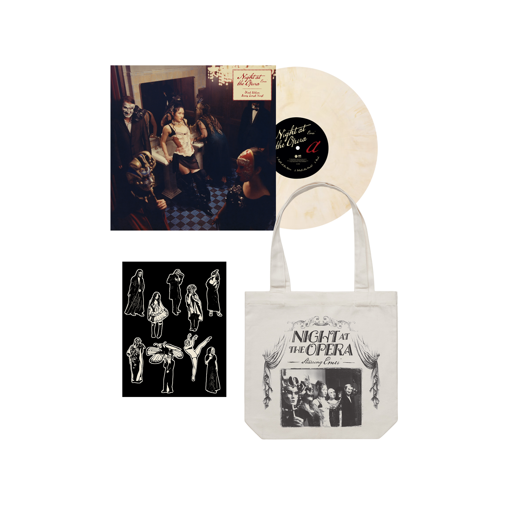 Night at the Opera Ivory Script Vinyl and Opera Tote Bundle (Store Exclusive)