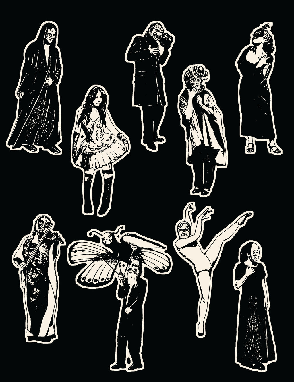 Characters of the Opera Sticker Sheet